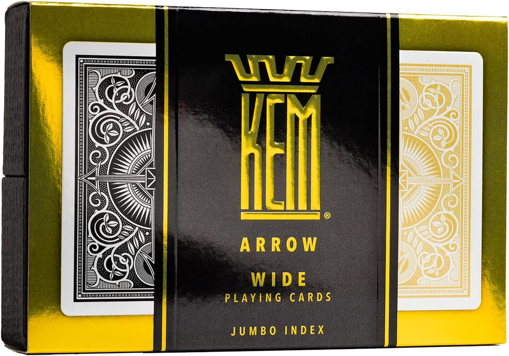 KEM Arrow Poker, Black & Gold Wide Jumbo