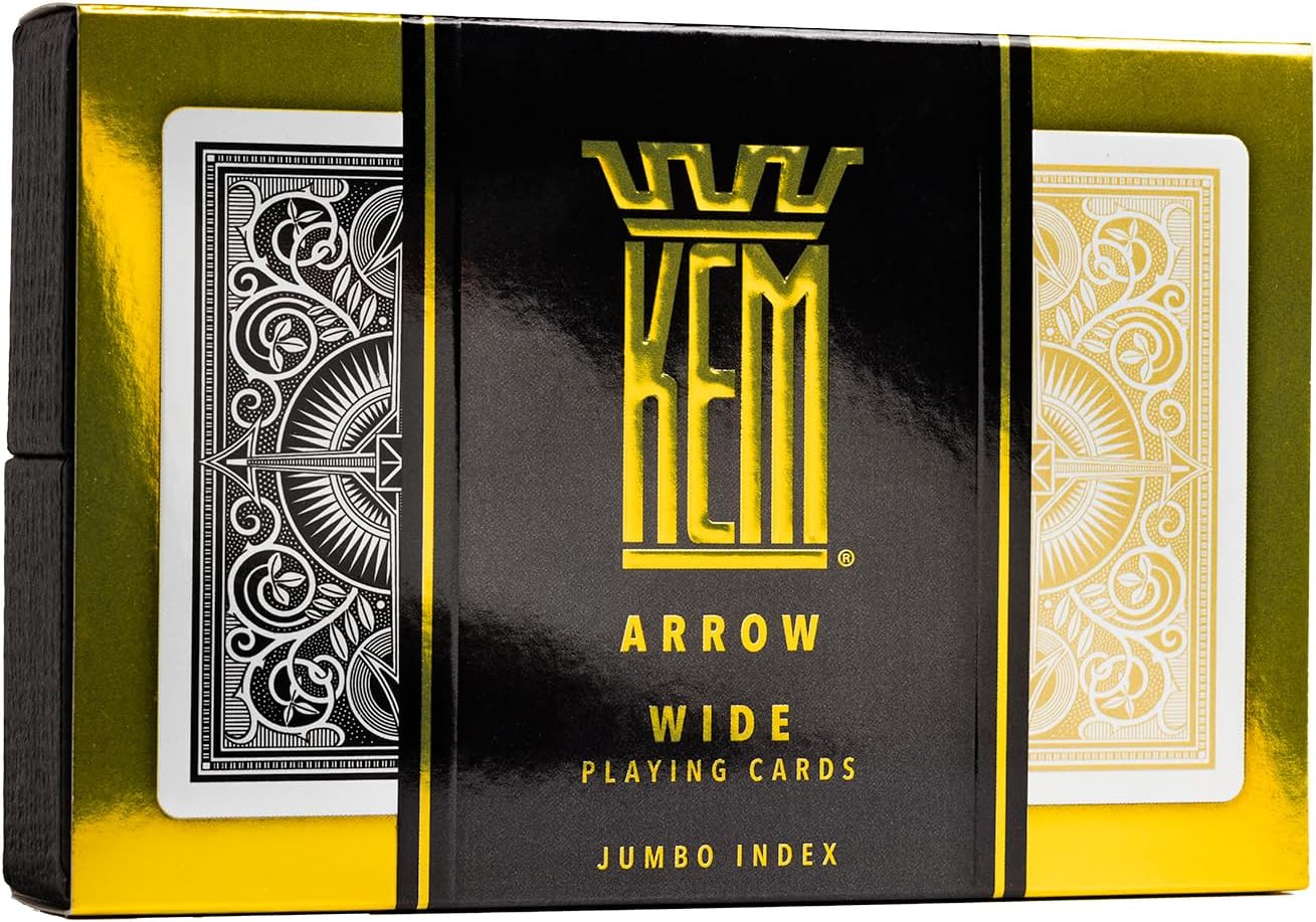 KEM Arrow Poker, Black & Gold Wide Jumbo