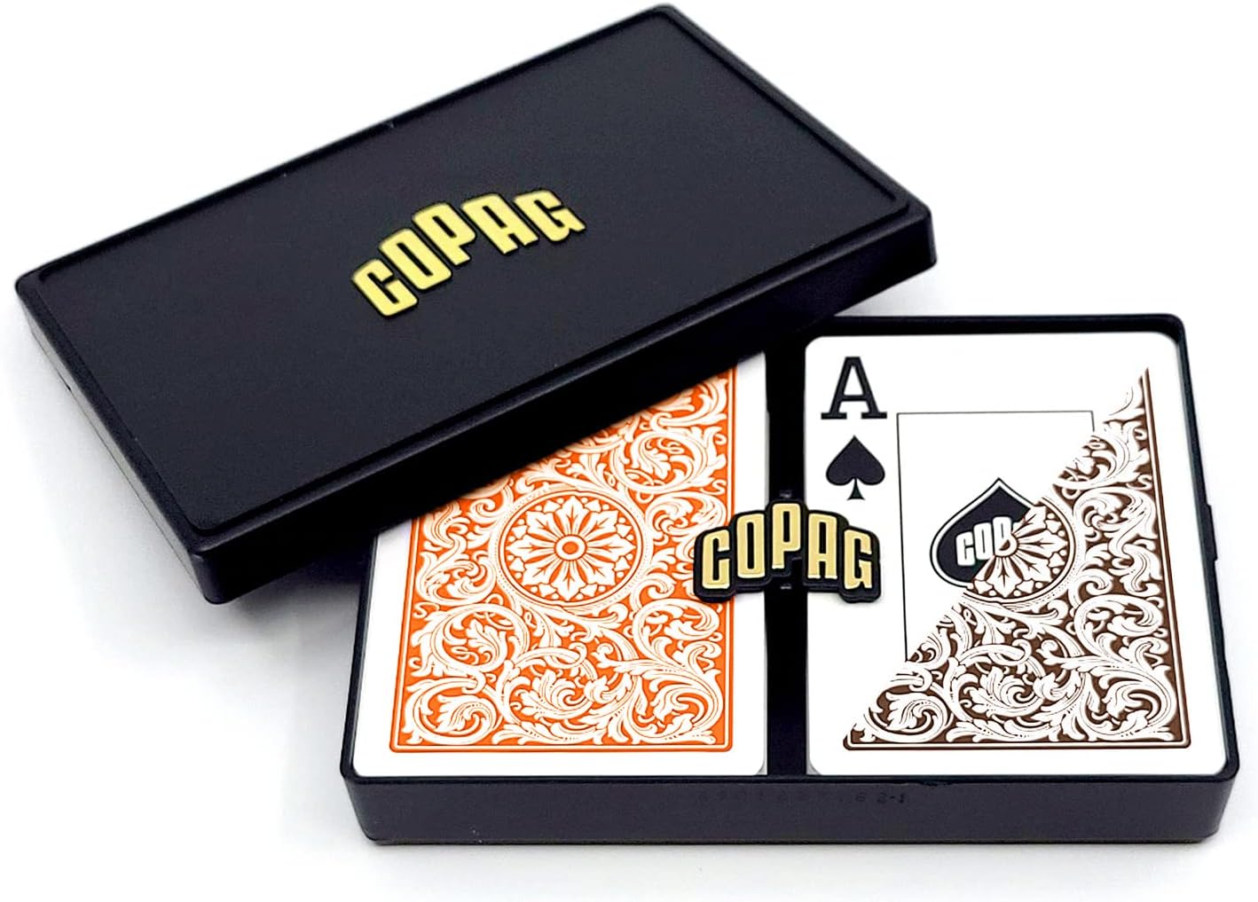 Copag Poker Size Jumbo Index – 1546 Orange und Braun Setup