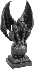 Horned Devil Gargoyle On Globe