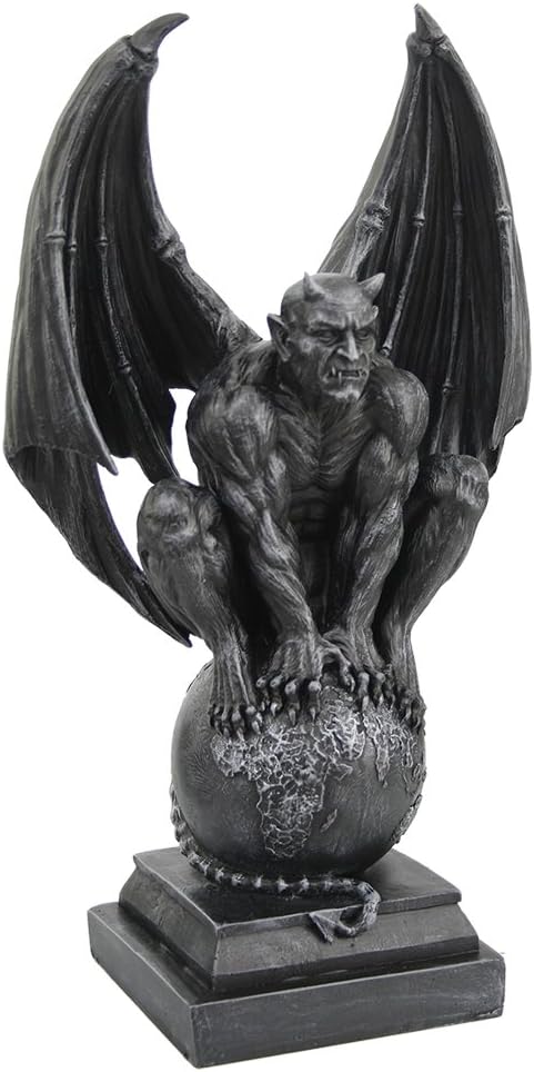 Horned Devil Gargoyle On Globe