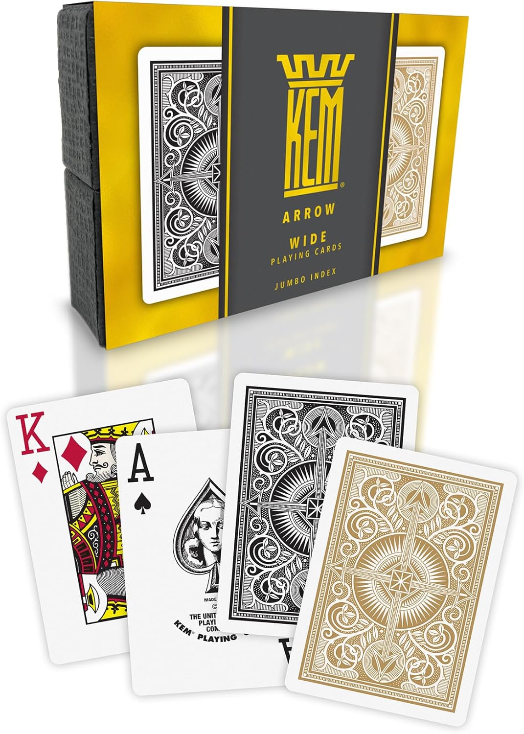 KEM Arrow Poker, Black & Gold Wide Jumbo